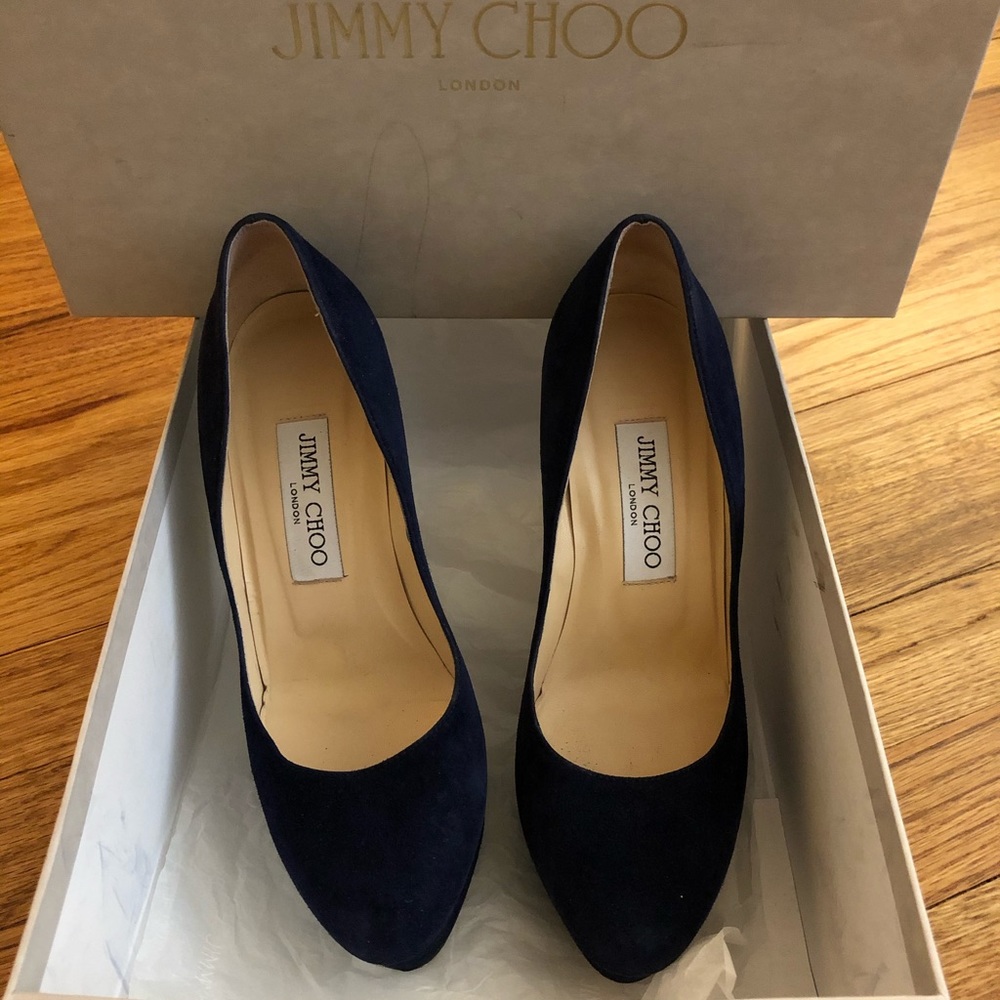 Jimmy Choo Blue Suede Heels